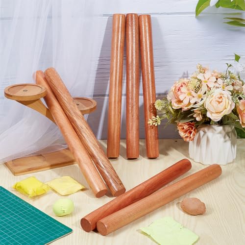 OLYCRAFT 10Pcs 11.8 Inch Classic Wood Rolling Pins Clay Rolling Pins - size: 11.8 inch
