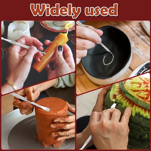 Piriuuo Wax Carving Tools Set, Stainless Steel Clay Sculpting Tools Double-Ended Pottery Carving Tools Wax Modeling Tools Dental Carvers Tools Wax Accessories Modeling Sculpting and Shaping(5 Style) - size: 5 Style