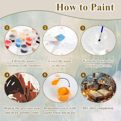 Paint by Numbers Kit for Adults Books, Paint by Number for Adults 16x20Inch - color: Magic Book (16x16 in)