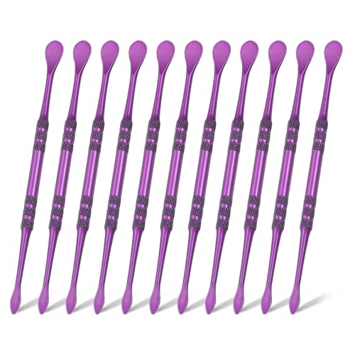 HARFINGTON 11pcs Wax Carving Tool 4.75" Double-Headed Stainless Steel Sculpture Tools Kit Modeling Engraving Sculpting Spoons for Clay Pottery Crafts Shaping, Violet - color: Violet