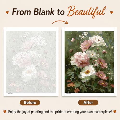 AUKELHJ Paint by Numbers Kit for Adults Beginner, Flowers, 16X20 Inch - color: 19-Flowers