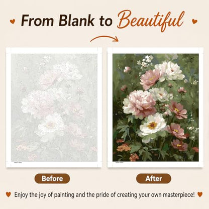 AUKELHJ Paint by Numbers Kit for Adults Beginner, Flowers, 16X20 Inch - color: 19-Flowers