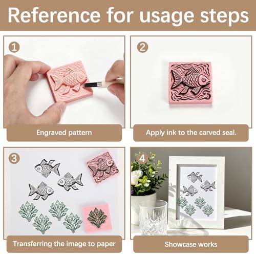 50Pcs Square Linoleum Blocks for Printmaking,2x2in Premium Rubber Stamps, Printmaking Supplies for Printing, Stamp Making, and a Wide Range of DIY Craft Projects - color: Square 2x2x0.4in-50pcs