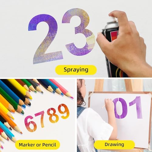 15 Inch Large Number Stencils - Reusable Plastic Digital Stencils for Cake, Address, Painting - size: 15 Inch
