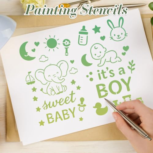Animal Stencils for Crafts Reusable 20Pcs Stencils(7X3.9 Inch) - color: Animal 1