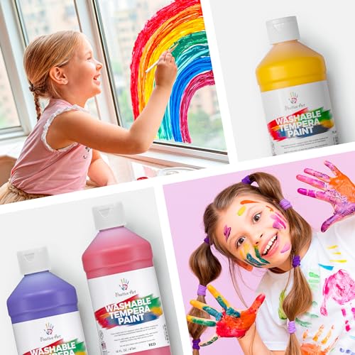 Washable Paint for Kids, 16 Oz Bottle Washable Tempera Paint, Paint for Schools, Classroom Student Paint, Non-Toxic Kids Paint Set Finger Paint - (Green) - color: Green