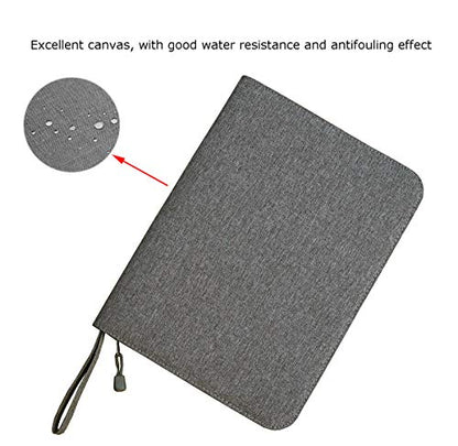 erofa 48 Slots Gray Fountain Pen Case, Canvas Pen Holder Display Pouch Bag Storage Large Capacity Water Resistant - color: Gray-Canvas