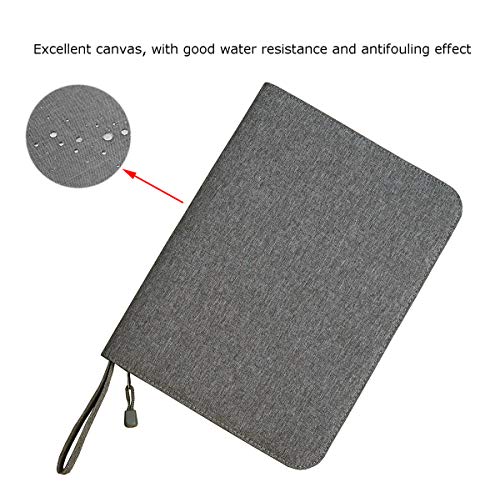 erofa 48 Slots Gray Fountain Pen Case, Canvas Pen Holder Display Pouch Bag Storage Large Capacity Water Resistant - color: Gray-Canvas