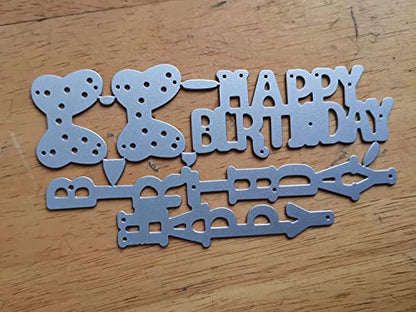 Letter Happy Birthday Thank You Mr&Mrs Best Wishes Happy Anniversary Heart Metal Cutting Dies Stencil DIY Scrapbooking Embossing Tool DIY Paper Cards Album Decoration (Happy Birthday) - style: Happy Birthday