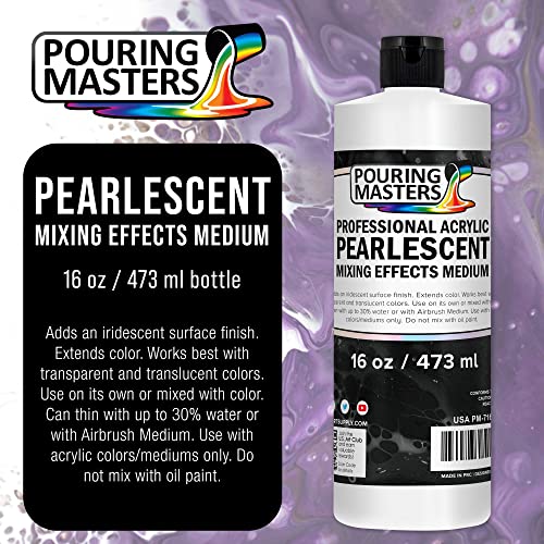 Pouring Masters 16 Oz (Pint) Acrylic Pearlescent Effects Medium - size: 16-ounces