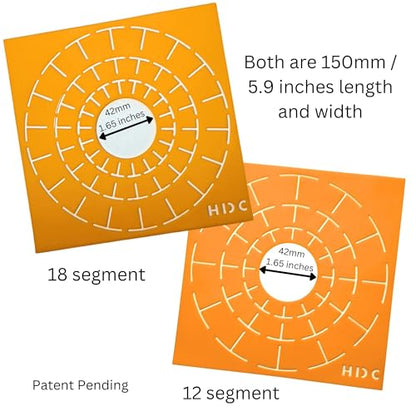 Mandala Dotting Stencils for Tea Light Candle Holder Castings - Happy Dotting Company - 2 Pack Contains a 18 Segment and 12 Segment silione templates for Making guidelines
