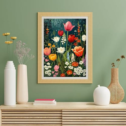 Yanfairy Wildflower Art Painting Kits for Adults, Full Drill Diamond Dots Paintings for Beginners, Round 5D Paint with Diamonds Pictures Gem Art Painting Kits DIY Crafts Kits 12x16inch - color: Wildflowers