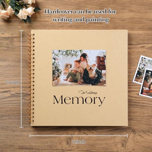 potricher 12 x 12 Inch Large DIY Scrapbook Photo Album 40 Pages, Yellow - color: Yellow, size: 12 Inch 40 Pages
