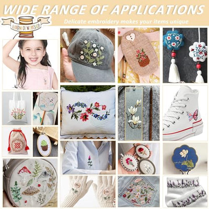 Water Soluble Stabilizer Embroidery Paper - Stick and Stitch Embroidery Paper Wash Away, 4 Sheet Embroidery Patterns, Leaves Butterfly Mushroom Book Flower, Hand Sewing Crafts - style: leaves 1305