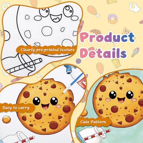 Anseal 12 Packs Pre Drawn Canvas to Paint, 4" X 4" Foods Pre-Printed Paint Party for Painting, Pre Stretched Canvas Outline Painting Boards for Paint Lovers, Party Favor - style: Foods