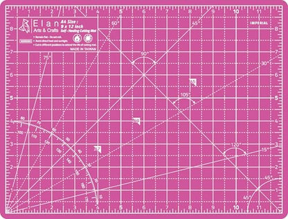 Elan Cutting Mat A4 Pink & Purple, Self Healing Cutting Mat 9x12 Inch, 5-Ply Craft Board Pink, Hobby Board for Crafts 9x12 Inch - style: 12 x 9"