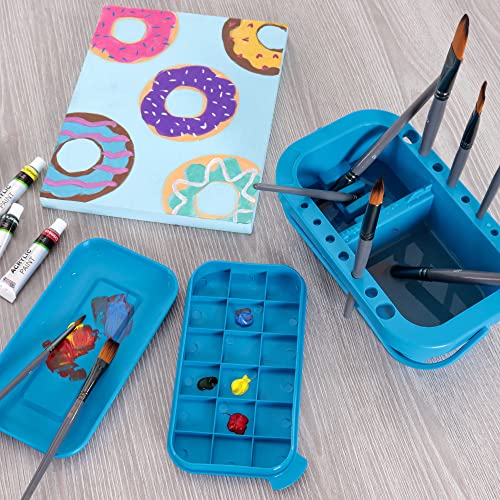 U.S. Art Supply 16-Hole Plastic Paint Brush Cleaner Washer & Paint Brush - style: 16-Hole