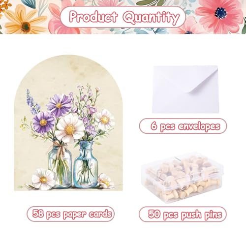 EUOYUFO 114Pcs Floral Prayer Board Kit Christian Gift for Mother's Day Gift Pray for Envelope Set Bible Verse Quotes Prayer Board Supplies DIY Wall Art for Living Room Office(Not Including Board)