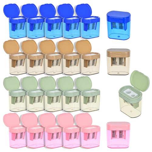 Colored Pencil Sharpener Bulk for Kids Manual Handheld Crayon Sharpeners - style: 24Pcs Sharpeners - C