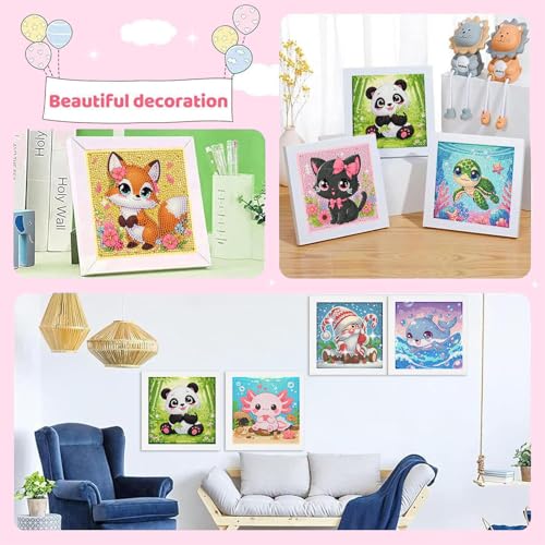 Arttoplus 6 Pack Animals Diamond Art Kits for Kids Ages 8-12 (6x6 inch) - color: 6DXZ123