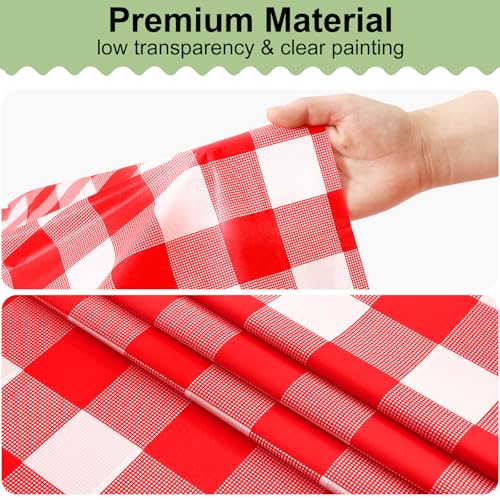 misaya 4 Packs 54 x 78 Inch Buffalo Disposable Table Cloth, Waterproof Plastic Tablecloth, Rectangle Red and White Checkered Table Covers for Picnic, Birthday, Party, Back to School - color: Red and White, size: 54" X 78"
