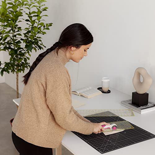 Elan Cutting Mat A2 Black & Taupe, Self Healing Cutting Mat 18x24 Inch, 5-Ply Craft Board Black, Hobby Board for Crafts 18x24 Inch - style: 24 x 18"