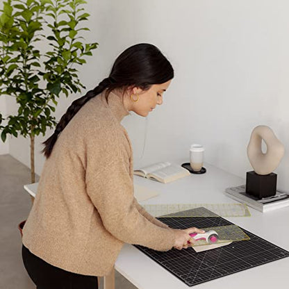 Elan Cutting Mat A2 Black & Taupe, Self Healing Cutting Mat 18x24 Inch, 5-Ply Craft Board Black, Hobby Board for Crafts 18x24 Inch - style: 24 x 18"