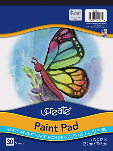 UCreate Paint Pad, 90 lb., 9" x 12", 30 Sheets - size: 9" x 12"