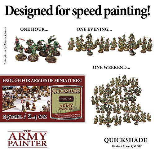 The Army Painter Quickshade Miniature Varnish for Miniature Painting, Strong Tone Model Paint, Pot/Can, (250 mL), Approximately 8.45 oz