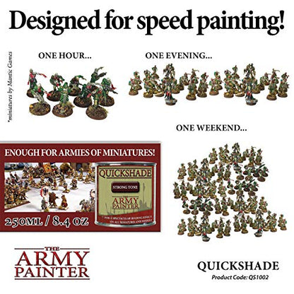 The Army Painter Quickshade Miniature Varnish for Miniature Painting, Strong Tone Model Paint, Pot/Can, (250 mL), Approximately 8.45 oz