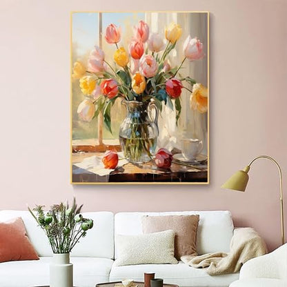 Arttoplus Flower Paint by Numbers Kit for Adults Canvas 16x20inch - color: MT12436-US