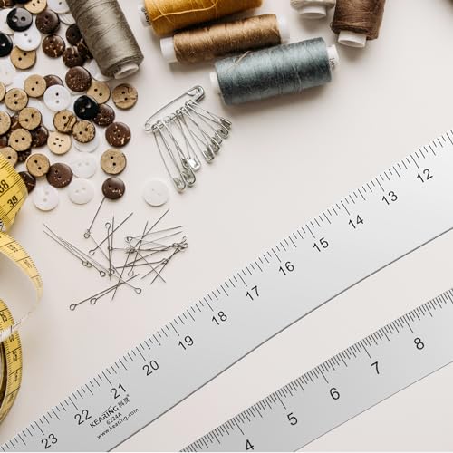 KEARING 24" Aviation Aluminum Hip Curve Ruler for Pattern Making Sewing | Heavy-duty aviation aluminum 24" curve ruler with dual-sided scales for left & right hand. Smooth pattern making tool - style: 6324A