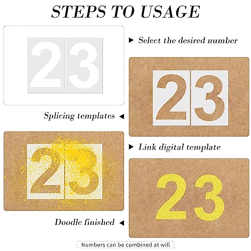 18 Inch Large Number Stencils Set 0-9 Address Number Stencil Reusable Plastic Digital Stencils Templates for Cake Stencil Address Number Painting Stencils Templates