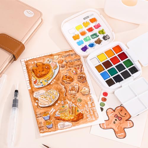 Mini Watercolor Paint Set, 16 Colors Pocket Travel Paint Kit - color: Pearl Colors