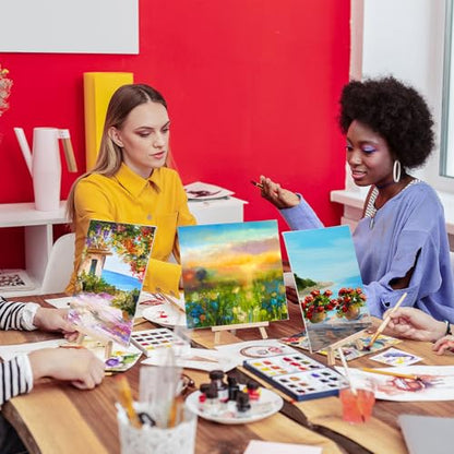 Motimind 36 Pcs 8 x 8 Mini Canvas and 8" Easel Set Bulk for Paint Party | Painting Art Crafts for Back to School Classroom Birthday Valentine Christmas Mother's Day End of School Year Gifts - size: 8 x 8 Inch