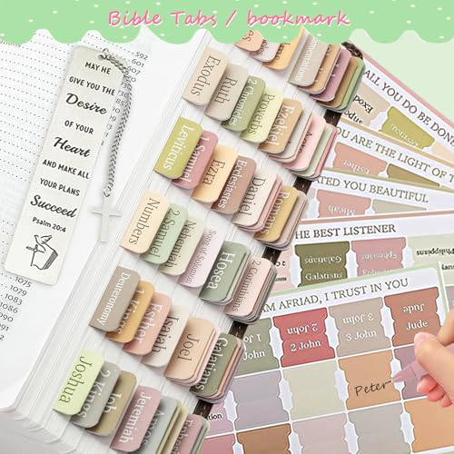SHINYHARBOR 47Pcs Bible Study Journaling Supplies Kit for Women, Green - color: Green