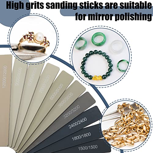 Honoson 10 Pcs Sanding Sticks for Plastic Models, High Grits, Classic Style - style: Classic Style