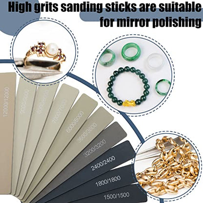 Honoson 10 Pcs Sanding Sticks for Plastic Models, High Grits, Classic Style - style: Classic Style