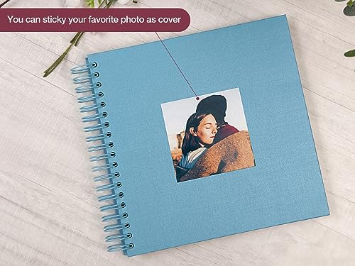potricher 10 x 10 Inch DIY Scrapbook Photo Album 80 Pages, Blue - color: Blue, size: 10 Inch 80 Pages