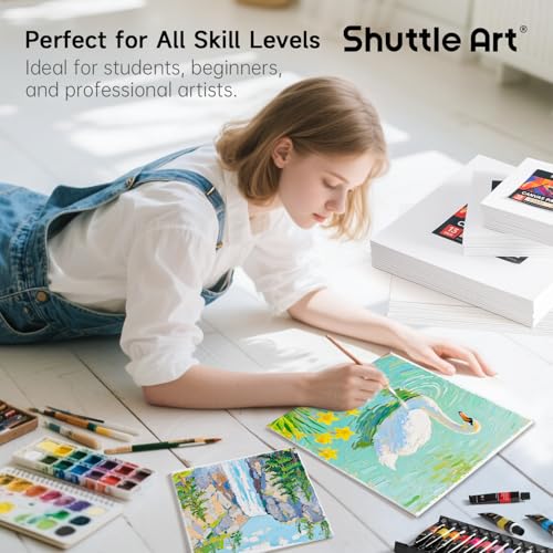 Shuttle Art 52 Pack Canvas for Painting, Multi-Size 5x5/6x6/8x8/10x10 Inch Blank Canvas Boards for Painting, 100% Cotton Primed White Art Canvas, Ideal Art Supplies for Kids Adults Acrylic OilPainting - size: 52 Pack - 13 of Each 5x5, 6x6, 8x8, 10x10 inch
