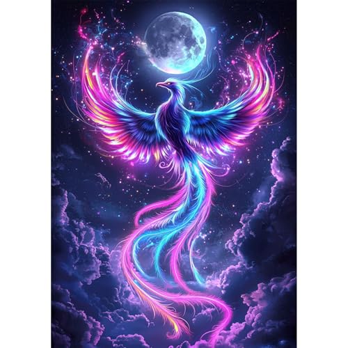 Genius maker Phoenix Diamond Painting Kits for Adults, 5D Animal Diamond Art Kits for Beginners DIY Full Drill Diamonds Painting Pictures, Diamond Gem Art Painting DIY Crafts Kit Decor 12x16inch - color: WX11853