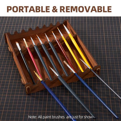 OPHIR 50 Holes Wooden Paint Holder Rack for Model Paints, Painting Brushes - size: 1.42"-50 Holes