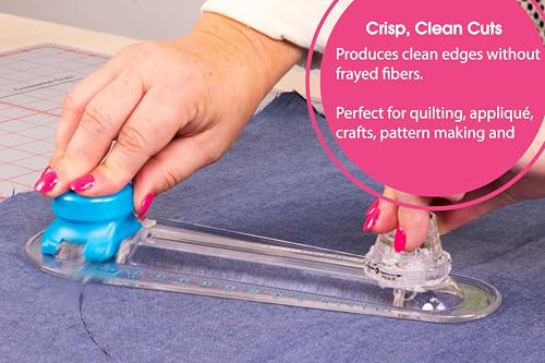 TrueCut 360° Fabric Circle Cutter – Rotary Cutting Tool for Quilting, Sewing, Crafting – Cuts Perfect 1-12" Circles in Fabric, Felt, Vinyl, Paper – Easy-to-Use Precision Blade