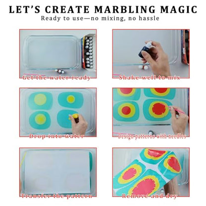 27PCS Water Marbling Painting Kit, Christmas Water Paint for Craft, Turkish Marble Pattern Craft Set,Cream Watercolor Art Kit, Perfect for Christmas, Halloween, Thanksgiving & New Year Gifts - color: 27pcs cream water marbling kit
