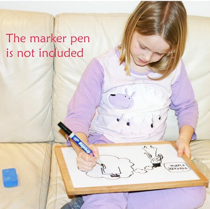 TOWO Wooden Easel for Kids, Foldable Double-Sided Magnetic Board | Includes magnetic letters, numbers, shapes and paper roll; tabletop art easel for drawing, learning and creative play. - color: Easel