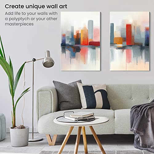 ARTEZA Stretched Canvas, 24 x 36 Inches, Pack of 2, Blank White Large Canvas for Painting for Acrylic, Oil and Gouache Paints