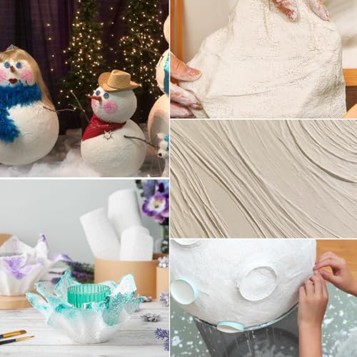 Plaster Cloth Rolls 12.5CM x 2.7M Plaster Strips Gauze Bandages Belly Casting Kit Pregnancy Plaster of Paris for Art Craft Projects, Mask Making, Sculptures, Scenery Construction