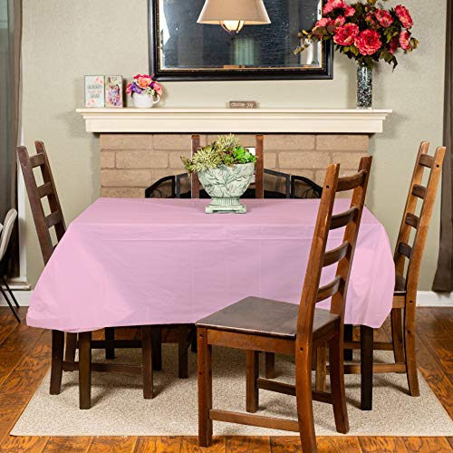 Eleclassi Pink 6 Pack Premium Disposable Plastic Tablecloth 54 x 108 in - Plastic Table Cloth Disposable for Rectangle Table up to 8 Feet - Pink Rectangle Tablecloth - color: Pink