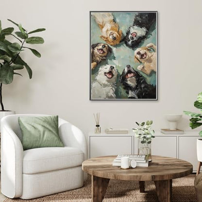 Happy Dogs Diamond Art Kits for Adults,Funny Animal Diamond Painting | Diamond Art Kit for Beginners, 5D DIY Full Drill Diamond Painting Gem Art, Home Wall Art Gifts(12x16 inch) - color: DP03652