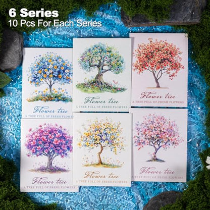 60 Pcs Holographic Floral Tree Stickers for Scrapbook Journaling - color: Flower Tree